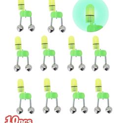 10pcs Portable LED Night Fishing Rod Alarm Bell with Dual Ring Bells