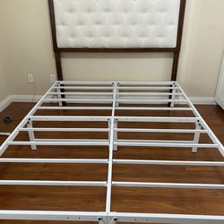 Queen  platform bed frame with headboard