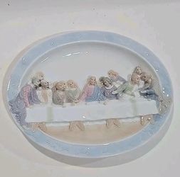 The Last Supper Valencia Collection Porcelain Plaque Holy Thursday Eucharist 9x7