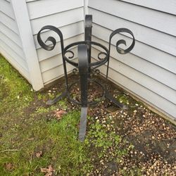 Iron Outdoor Table Base + Glass Top