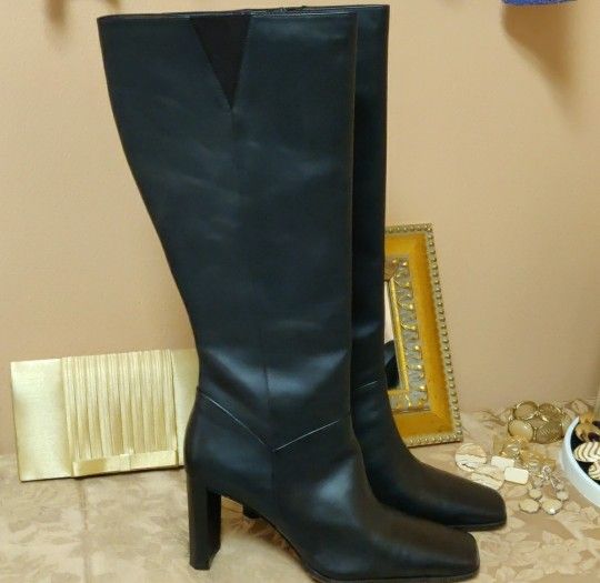 Anne Klein Women's Brown Leather Boots Size 8
