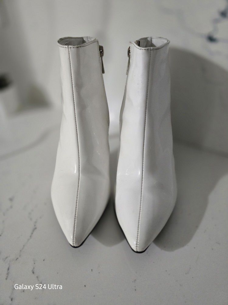 White Paten Leather Boots 