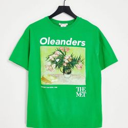 Pull&Bear Van Gogh graphic oversized T-shirt in green