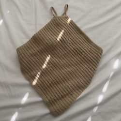 Tan Knit Halter Top Size S