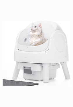 PetPivot AS11 Open-Top Self Cleaning with Safety Protection Automatic Cat Litter Box, White