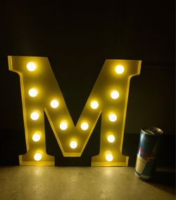 Letter “M” Light Up for Birthday Or Kids Room.