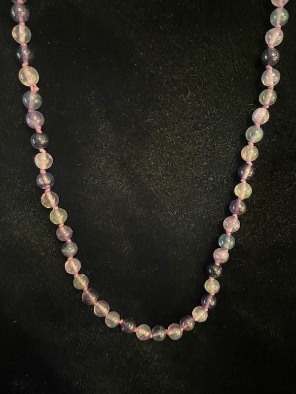 Purple Fluorite Bead Necklace 