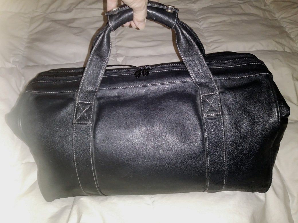 LEATHER DUFFLE 18"x11"x 9"H by Scully for Overnite/Gym, at ENCINO