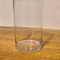 Clear Glass Cylinder Vase 11" Tall