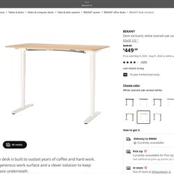 Ikea BEKANT Adjustable Desk 63 inch - $139