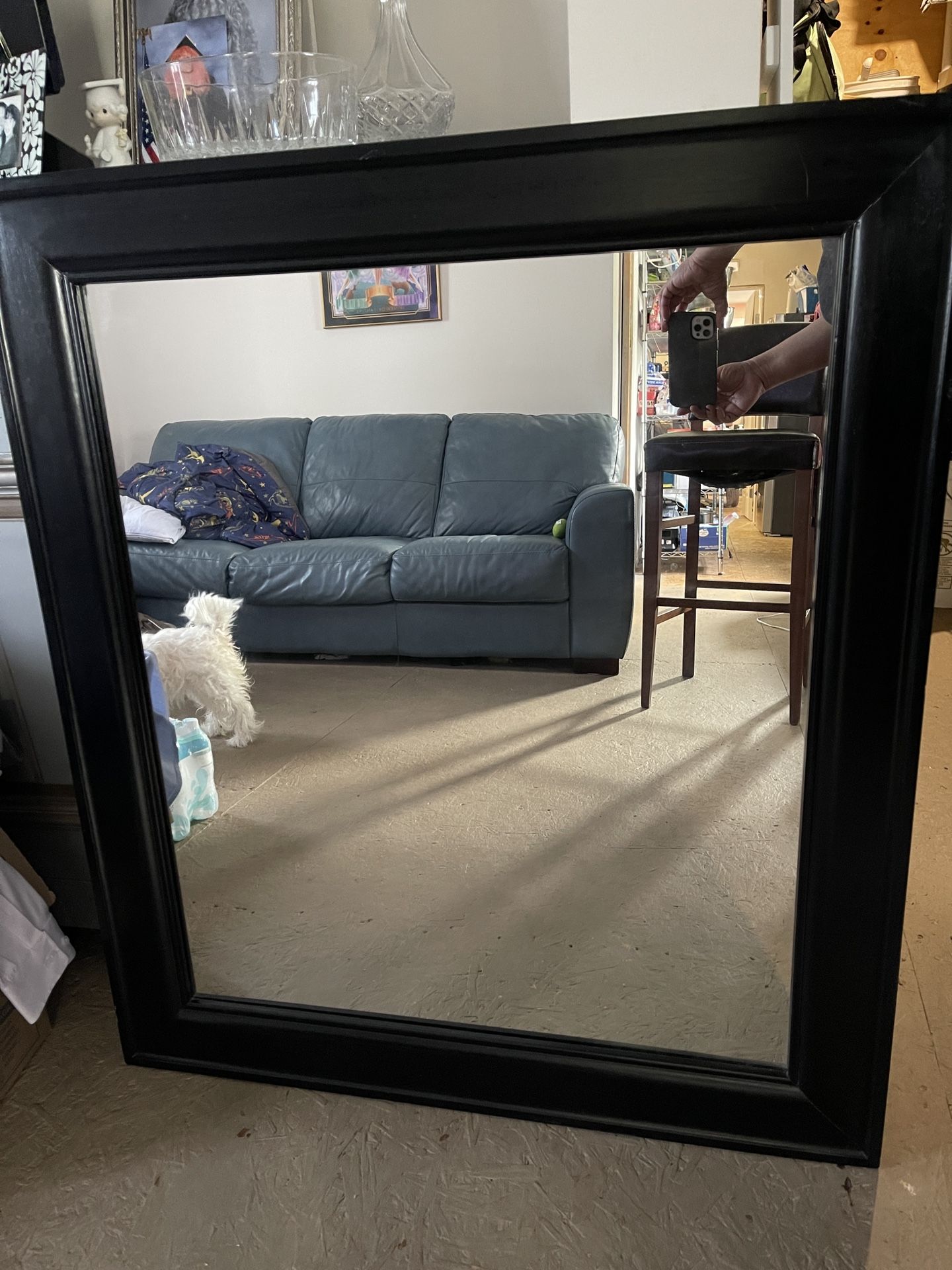 Coaster Fine Furniture Big Black Wood Mirror 34”X39”