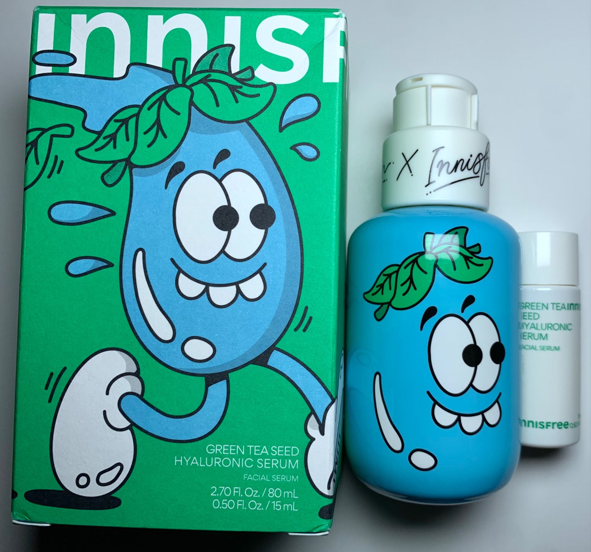 LIMITED EDITION Innisfree Green Tea Seed Hyaluronic Serum, 2.7 oz and 0.5 oz