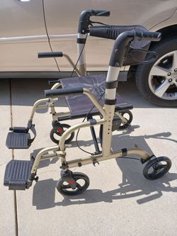2 in 1 hybrid walker/transport chair