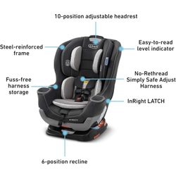 Graco Extend2Fit Convertible Car Seat | Ride Rear Facing Longer With Extend2Fit, Redmond 2-In-1 