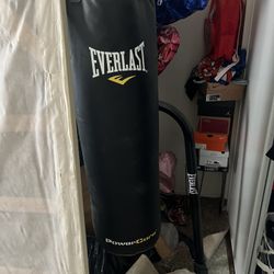 everlast punching bag  70lbs and everlast gloves