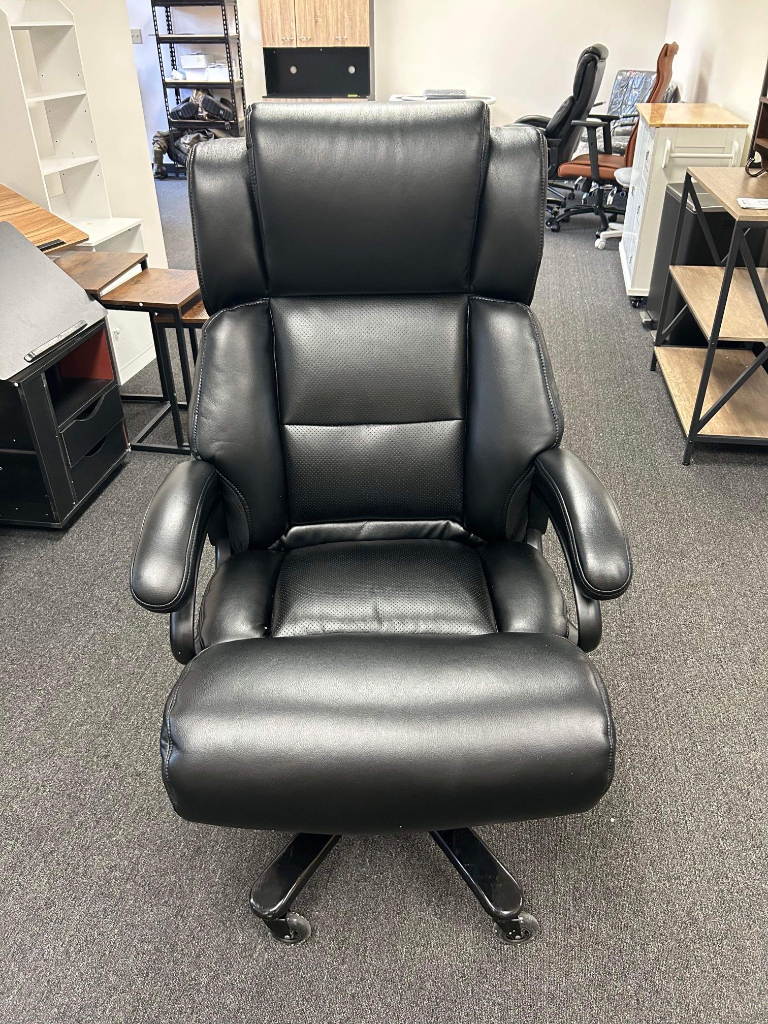 High Back Big & Tall 400lb Office Chair with Footrest Bonded