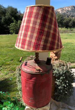 ANTIQUE 5 GALLON GASOLINE CAN BARN CUSTOM MADE OOAK LAMP