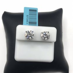 925 Sterling Silver 4.00CT MOISSANITE Screw Back Stud Unisex Earrings
