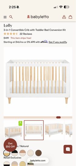 Convertible Crib/Toddler Bed (3-in-1)