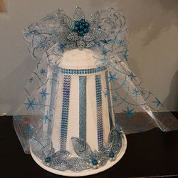 Handmade Blue Stripe Holiday Bell