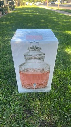 Glass Decorated Beverage Dispenser 3 Gallons