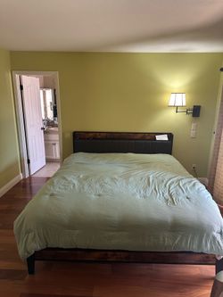 $300 OBO - king bed frame + mattress and dresser