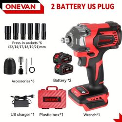Wireless Impact Wrench, 2000 Feet Lb/738 Feet Lb, High Torque Impact Gun 1/2 "