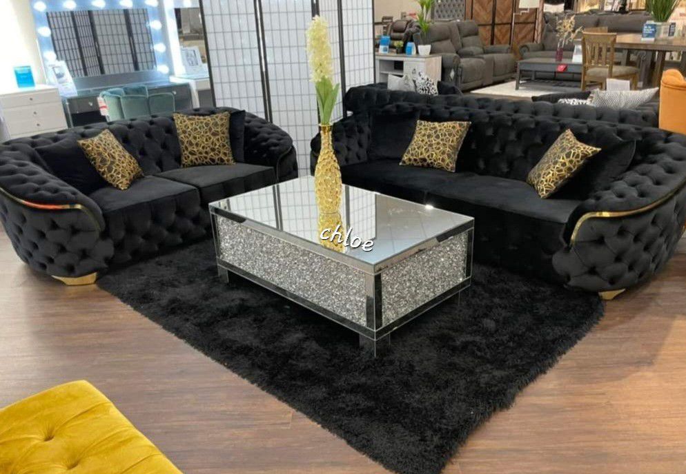 
◇ASK DISCOUNT COUPON☆ sofa Couch Loveseat  Sectional sleeper recliner daybed futon  Lup Black Living Room Set  🧱