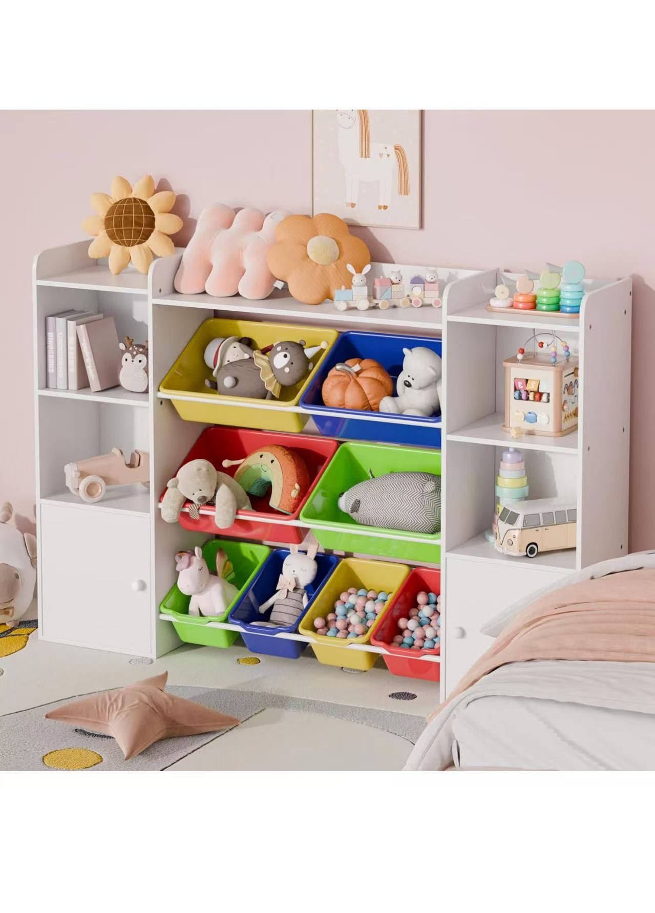Kids Toy Storage Organizer W/8 Removable Toy Bins $70
