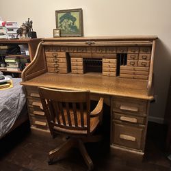 Antique Oak Roll Top Desk Grand Rapids