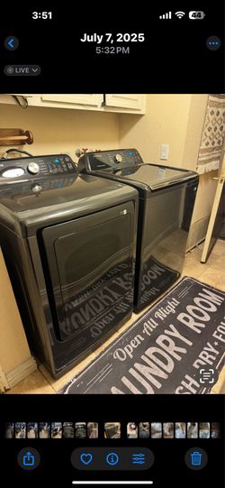 Samsung 4.7 cu ft smart top loader washer and dryer