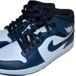 Air Jordan 1 Mid Armory Navy White 554724-411 men's sneakers shoes 8.5 US w/BOX sport athletic basketball Mid Top