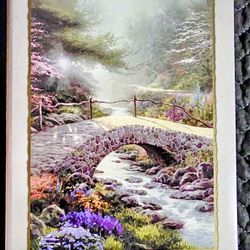 Thomas Kinkade Memorial Guest Book - Garden of Prayer / Bridge of Faith (Unused)