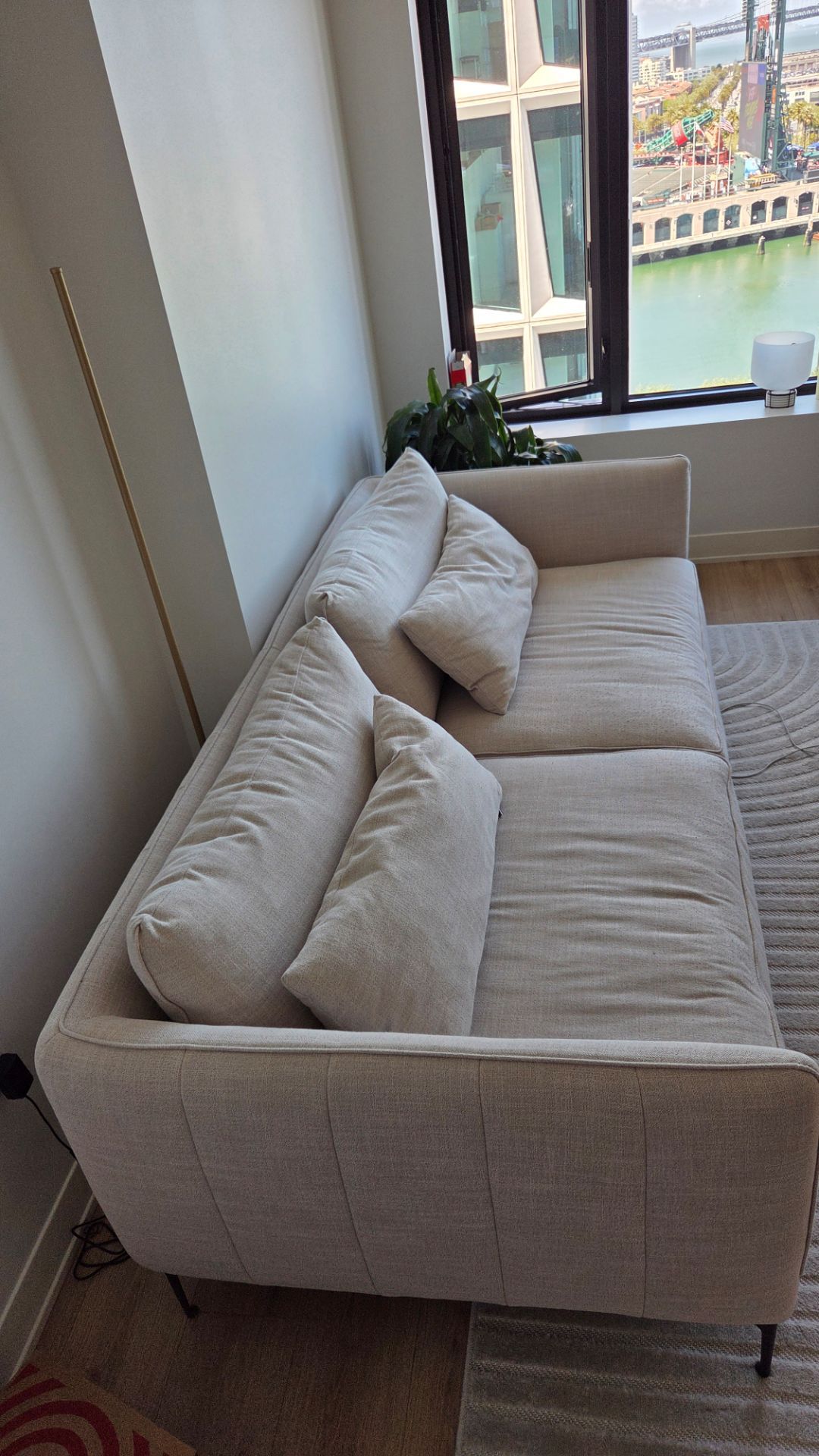 Sofa - Cream / Beige - Effie Linen - 84'' Upholstered Sofa