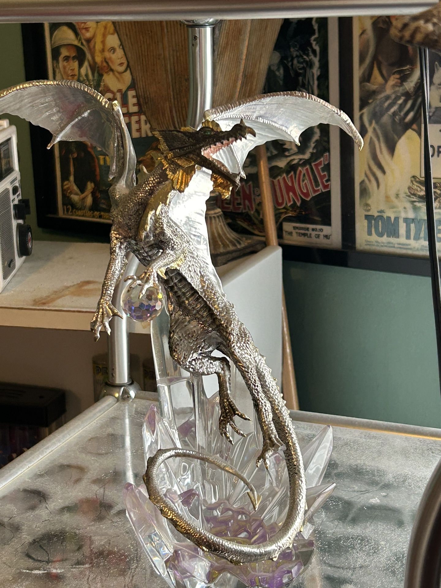Solid Silver Dragón Statue