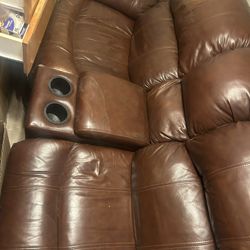 Leather Reclining Love Seat 