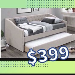 Brand New In Box Day Bed W/ Slats  + Trundle  And 2 Mattresses. Pick Up  In Long Beach