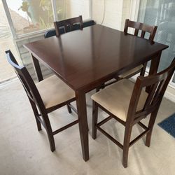 Hayden 5 Piece Upholstered High Top Dining Table 