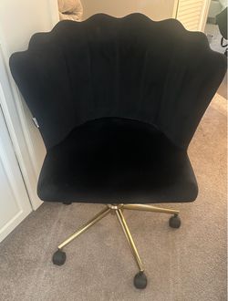 Pedal Blk Velvet office chair