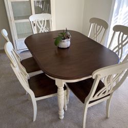 Dining Table Set w/ Leaf – Seats 6–8
