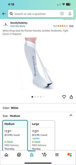 Medium Strap Sock for Plantar Fasciitis, Achilles Tendonitis, Tight Calves