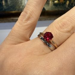 🎁 14K Yellow Gold Beautiful Ruby Ring 
