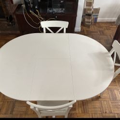 IKEA ROSENTORP Extendable table, white, 43 1/4/61 "