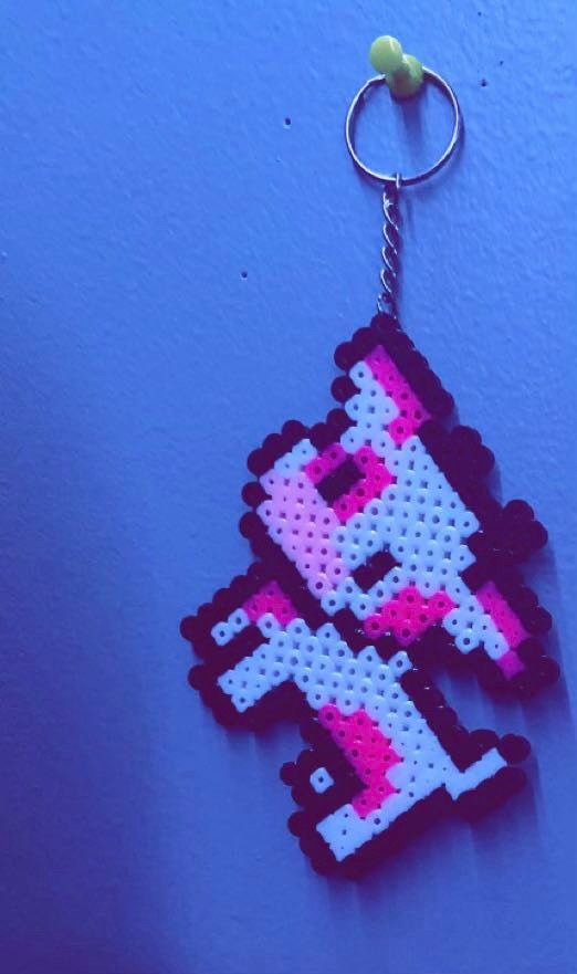 Cow Perler Bead Keychain