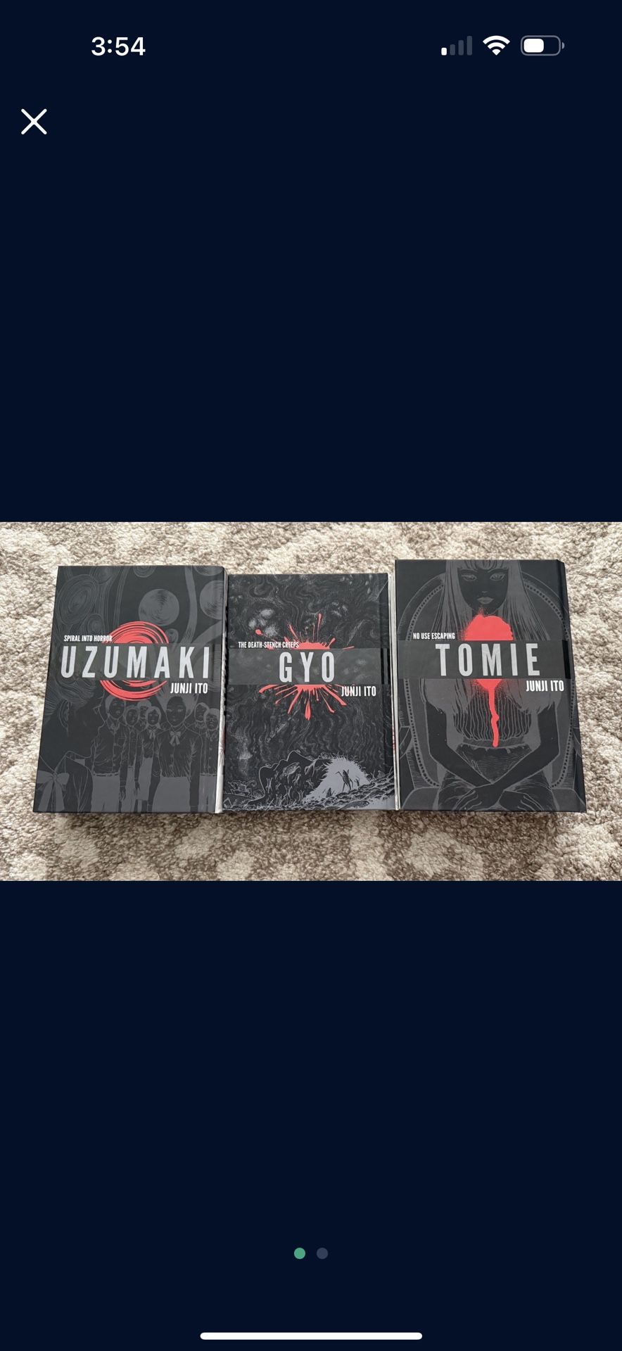 Junji Ito Hardcover Books Uzumaki / Gyo / Tomie
