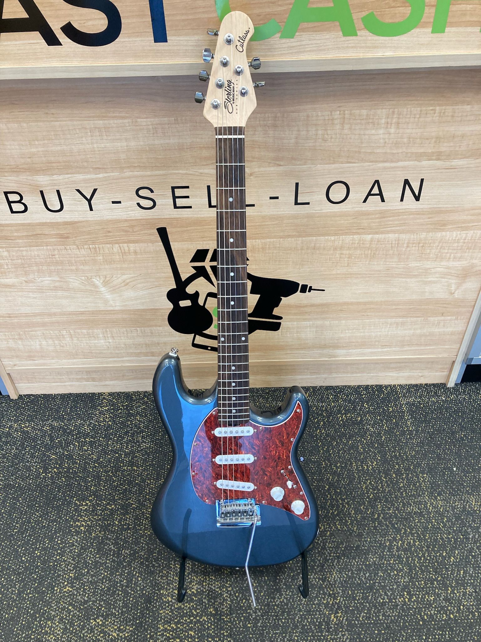Sterling by Music Man S.U.B. Electric Guitar Cutlass SSS in Charcoal Frost