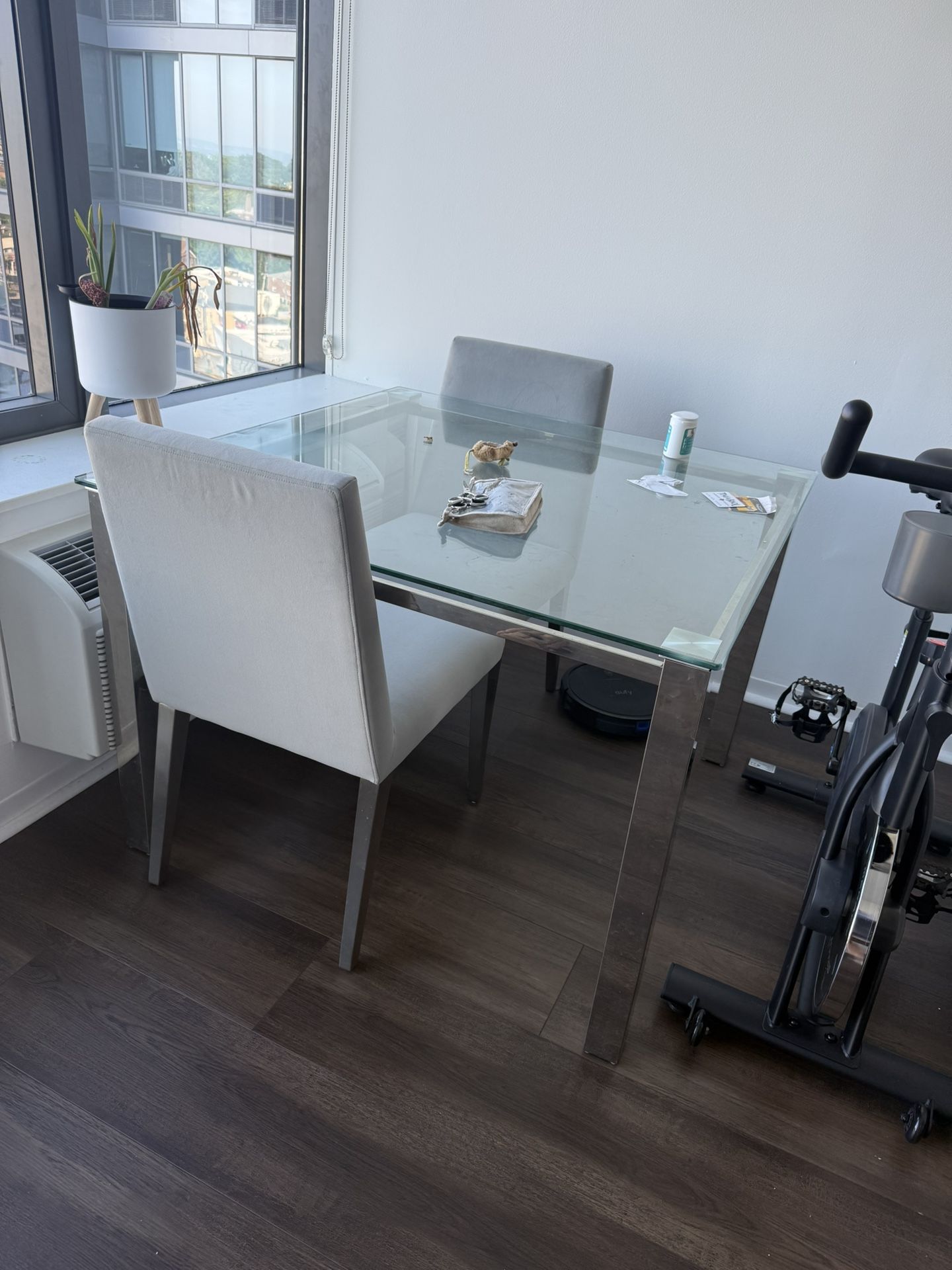 Glass Dining Table And 2 Chairs