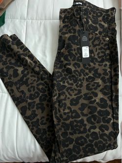 Leopard print jeans