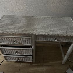 VINTAGE HENRY LINK WICKER DESK