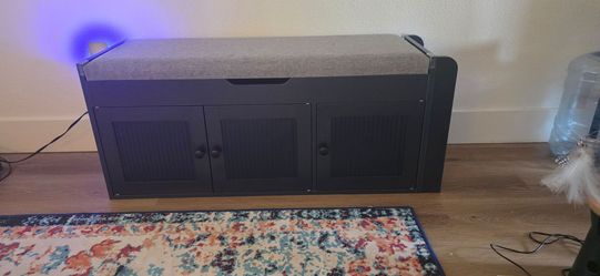 Storage Bench Navy and Gray